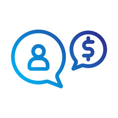 Job conversation line gradient icon