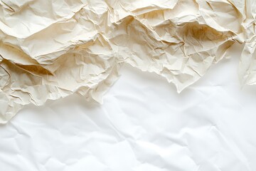 Crumpled paper texture background with copy space for message or design element