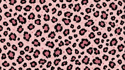 Fototapeta premium Leopard Print Pattern on Pink Background for Fashion and Design Projects