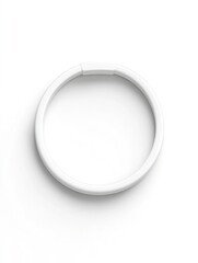 Displaying White Round Ring Object on White Background for Product Showcase