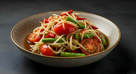 Delicious Thai Papaya Salad In A Bowl