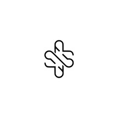 Abstract Minimalist Logo Design: Intertwined Lines and Shadow