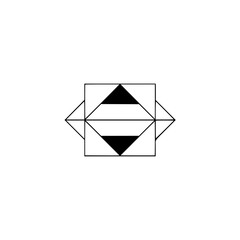 Minimalist Geometric Abstract Composition on Light Gray Background