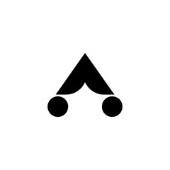 Abstract Minimalist Geometric Graphic - Black Shape on White