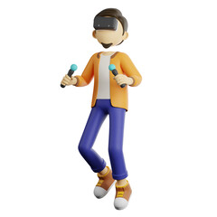 3d render of a man running with a baseball bat