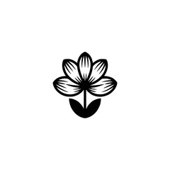 Minimalist Black Flower Logo on White Background