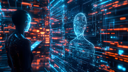 Fototapeta premium Beyond Reality: The AI-Human Bond