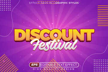 Editable 3d text effect discount festival