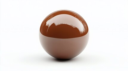 Reflective Brown Sphere on White Background Abstract 3D Render