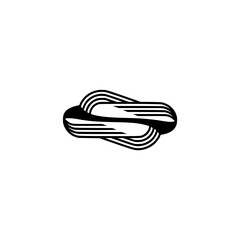 Abstract Black and White Knot Design - Minimalist Logo Template