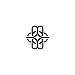 Minimalist Geometric Knot Logo Design on White Background