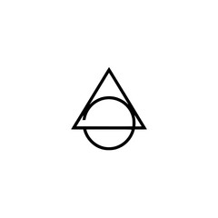 Fototapeta premium Minimalist Geometric Logo: Triangle, Circle, and Line on White