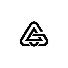 Geometric Modern Logo: Intertwined G & Triangle Shape