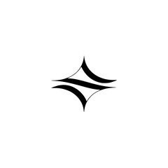 Fototapeta premium Abstract Black Star Logo on White Background
