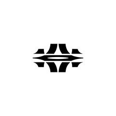 Minimalist Geometric Black Shape on White Background