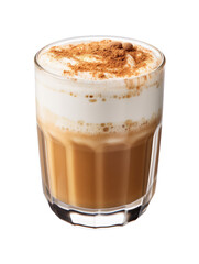 Frothy Dalgona Coffee on transparent background