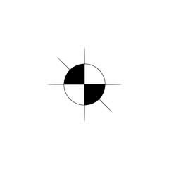 Minimalist Circle with Crosshairs, Abstract Design, White Background