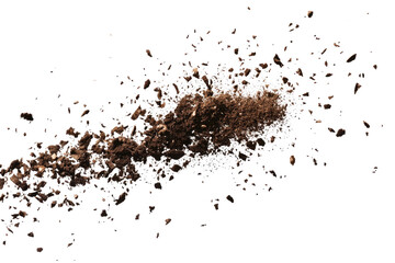 Scattered Soil Action on transparent background