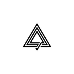 Geometric Abstract Logo Design: Minimalist Triangle, Modern Black & White