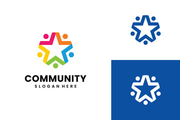 Obraz premium Community Non-Profit Logo TeamWork People Vector