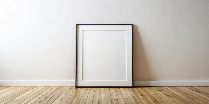 Black Frame Mockup, Wooden Floor, White Wall, Poster Frame, 3D Rendering,  30x40cm, 18x24 inch,  Aerial Photography,  Photo Mockup,  Frame Mockup,  Empty Frame