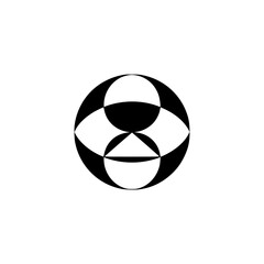 Geometric Eye: Black and White Abstract Design on Light Background