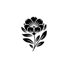 Elegant Black Floral Design on White Background