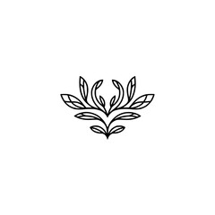 Minimalist Line Art Floral Design in Black and White