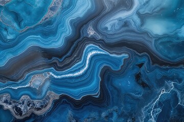 Naklejka premium Mesmerizing Twilight Blue Stone Wall Texture Featuring Fluid Deep Cerulean Marble Design