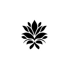 Elegant Black Floral Emblem on White Background