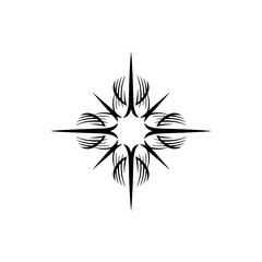 Abstract Starburst Design, Black and White, Minimalist Style, Vector Art