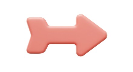 Rendered Right Arrow Icon in Peach Color Indicating Direction or Navigation
