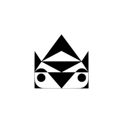 Geometric Abstract Shape: Black & White Design Element