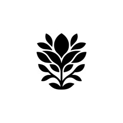 Minimalist Black and White Floral Logo Design, Nature Icon