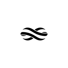 Minimalist Infinity Symbol Logo in Black on White Background