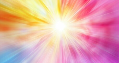 Obraz premium A luminous burst of ray and beam light radiates glitter bokeh outward, casting beams of pink purple and pastel tones in a mesmerizing star display.