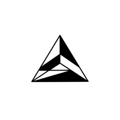 Fototapeta premium Geometric Triangle Logo with 3D Effect, Minimalist Design, Clean Style