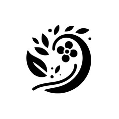 Minimalist Floral Illustration: Black and White Nature Design