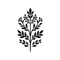 Minimalist Black and White Botanical Illustration for Design & Decor