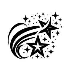 Starburst Logo Design, Vector Black and White Illustration