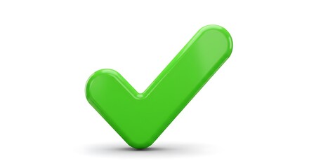 Green Checkmark 3D Render:  A Vibrant Symbol of Approval and Completion