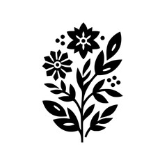 Minimalist Floral Design: Black and White Botanical Illustration