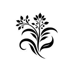 Elegant Floral Design in Black and White for Decoration