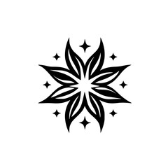 Elegant Black and White Floral Starburst Logo