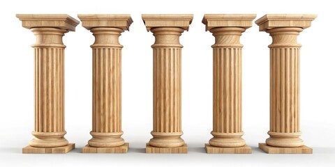 Majestic Wooden Pillars: Drone Photography of Ancient Structures, Epic Landscape, Nature's Architecture, High-Resolution Image