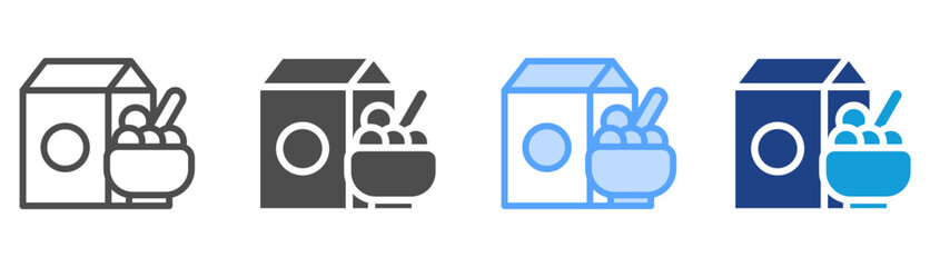 Cereal Icon Set Multiple Style Collection