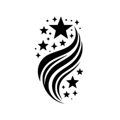 Black Starburst Design on White Background, Vector Graphic