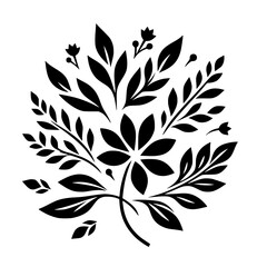 Elegant Black & White Floral Design: Botanical Vector Illustration