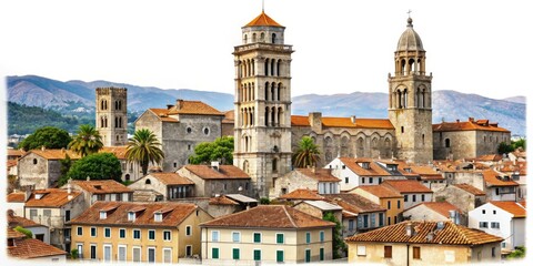 Split Croatia Bell Tower Old City Architecture Photography - Historical Landmark Scenic View