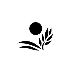 Minimalist Monochrome Design: Sun, Leaves, & Flowing Lines